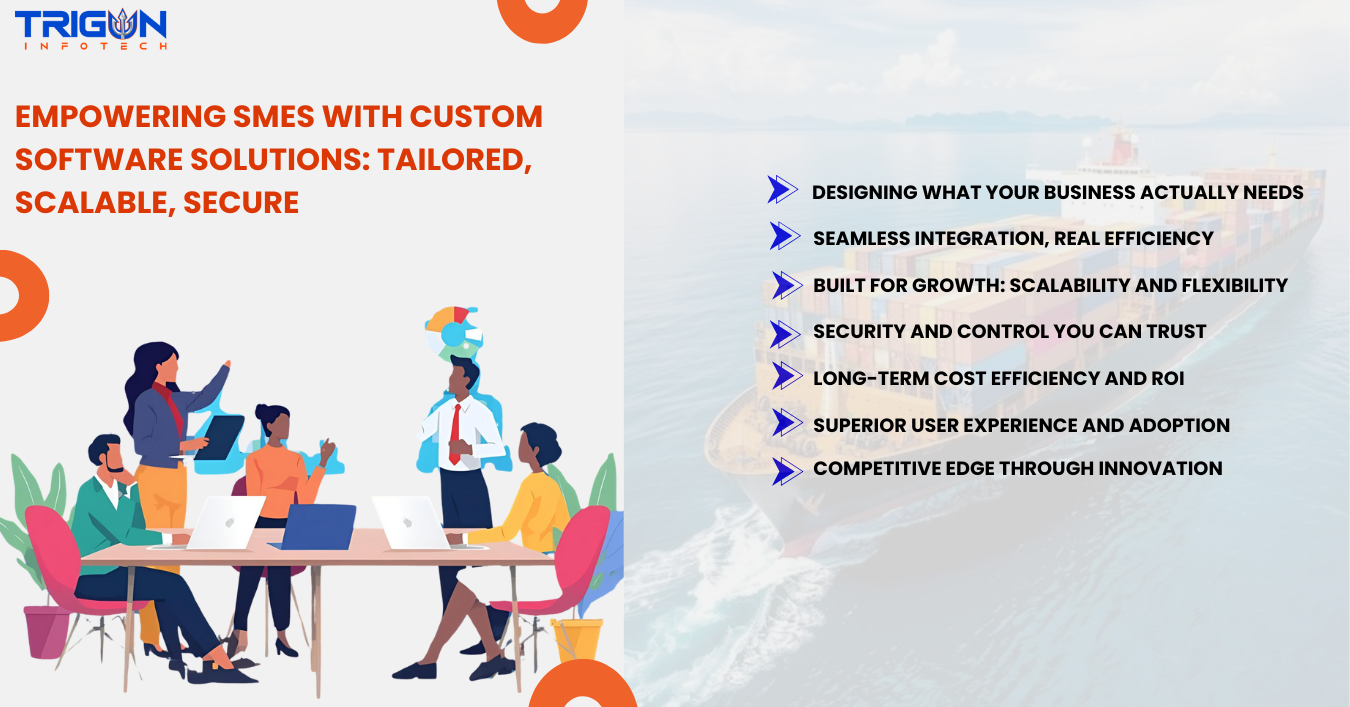 Illustration showing tailored software solutions supporting SME growth and integration